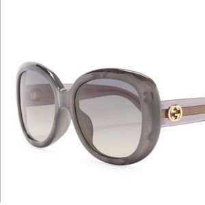 Gray Gucci sunglasses
